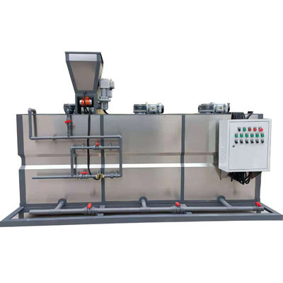 500 لیتر در ساعت سه جعبه یکپارچه پودر خشک PAM دستگاه دوز اتوماتیک تصفیه فاضلاب